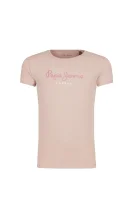 t-shirt hana glitter | regular fit Pepe Jeans London 	rosa cipria