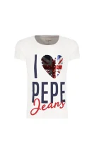t-shirt maca | regular fit Pepe Jeans London 	bianco