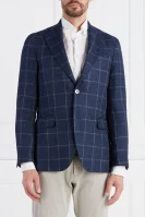 Di lino giacca elegante | Regular Fit | con l'aggiunta di seta Oscar Jacobson 	blu marino