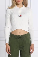 maglione thru rib | cropped fit Tommy Jeans 	bianco