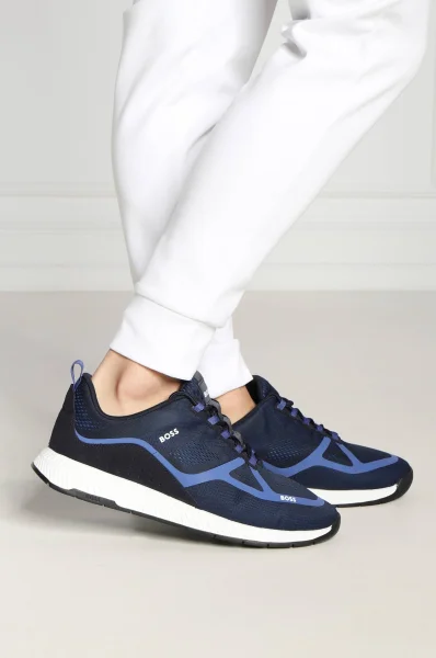 Sneakers Titanium | con l'aggiunta di pelle BOSS BLACK 	blu marino