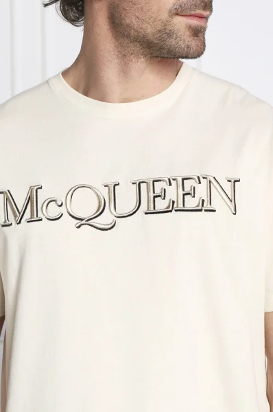 T-shirt LOGO EMB | Regular Fit Alexander McQueen 	crema