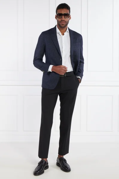 Di seta giacca elegante Ferry Patch Soft | Regular Fit | con l'aggiunta di lana Oscar Jacobson 	blu marino
