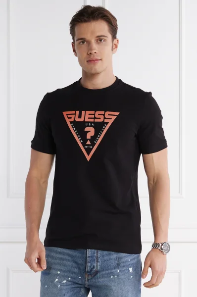 T-shirt QUEENCIE | Slim Fit GUESS ACTIVE 	nero