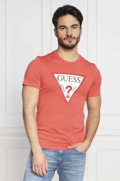 T-shirt ORIGINAL LOGO | Slim Fit GUESS 	corallo