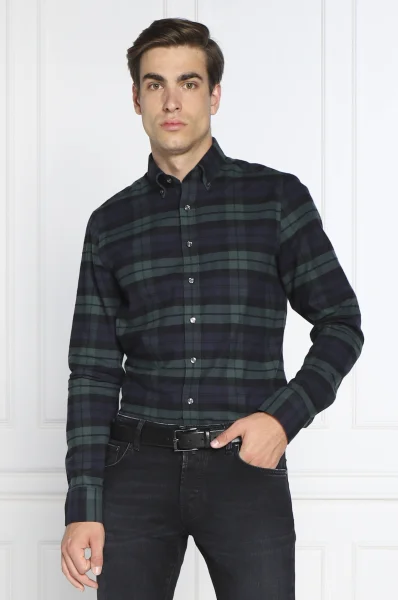 camicia brushed | slim fit Oscar Jacobson 	nero