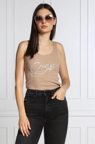 top | slim fit GUESS 	marrone