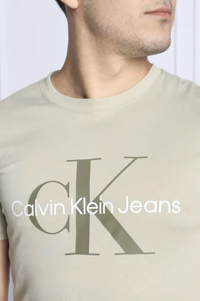 t-shirt | slim fit CALVIN KLEIN JEANS 	verde oliva