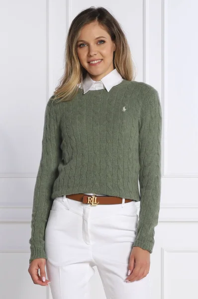 di lana maglione | regular fit | con l'aggiunta di cachemire POLO RALPH LAUREN 	verde oliva