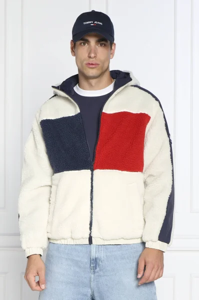 giacca double face sherpa | relaxed fit Tommy Jeans 	blu marino