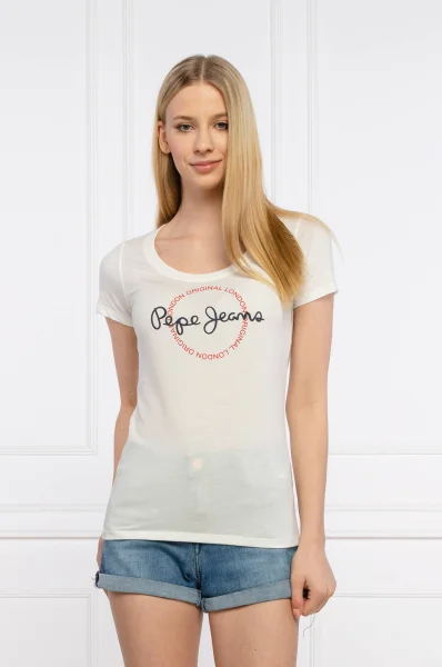 t-shirt blanche | regular fit Pepe Jeans London 	bianco