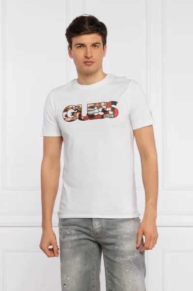 t-shirt photoshow cn ss tee | slim fit GUESS 	bianco