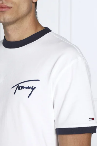 t-shirt signature ringer | regular fit Tommy Jeans 	bianco