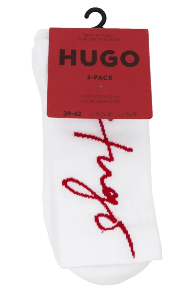 Calze 2-pack 2P QS HANDWRITTEN Hugo Bodywear 	bianco