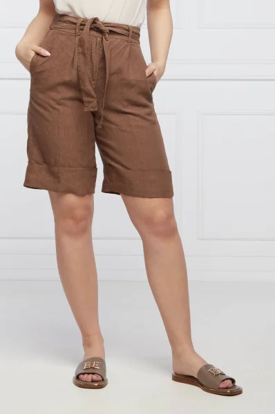 di lino shorts | regular fit Peserico 	marrone