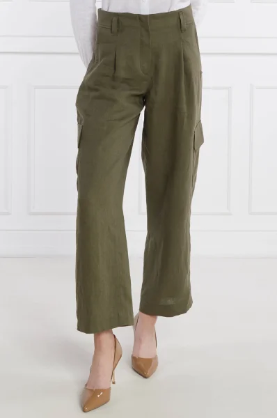 Di lino pantaloni cargo | Loose fit RIANI 	verde